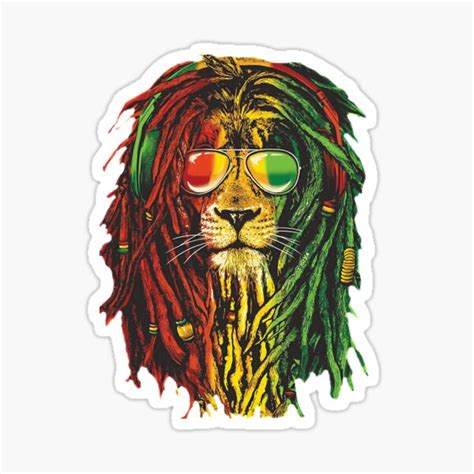 "Awesome Design Bob Marley Funny Men Rasta Lion Women Who Love" Sticker by GonzaLeztyler | Redbubble