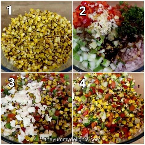 Grilled Corn Salad with Feta Cheese - The Yummy Delights