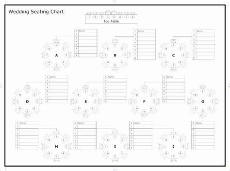 Wedding Seating Chart Printable Template