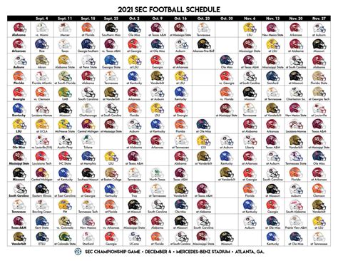 2024 Sec Football Helmet Schedule Printable - Joyce Ginnifer