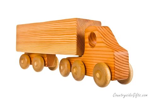 Wooden Toy Semi Truck with Box Trailer : Countryside Gifts, LLC