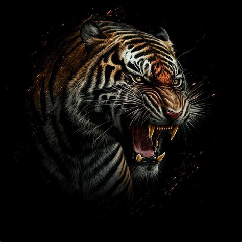 Snarling Tiger Digital Art by Daniel Eskridge - Pixels