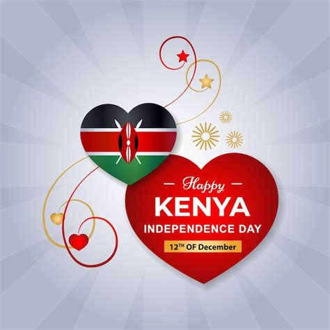 Premium Vector | Kenya heart flag for independence day