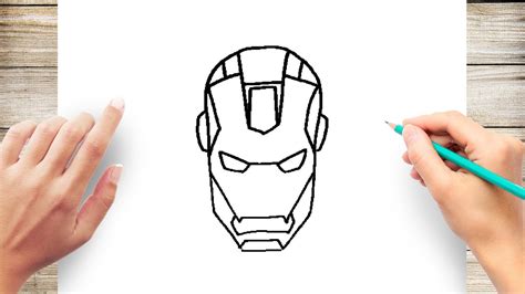 How to Draw Iron Man Head Step by Step - YouTube