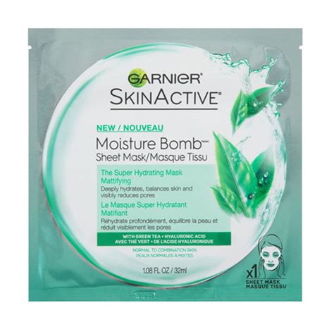 Garnier Skin Active Moisture Bomb Mattifying Facial Sheet Mask, 1.08 Oz ...