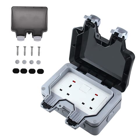 Buy TIMLand Outdoor Waterproof Double Socket - Wall Electrical Outlets ...