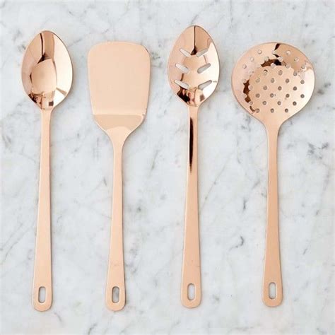 Copper Kitchen Utensils - Set of 4 | Copper kitchen utensils, Copper ...