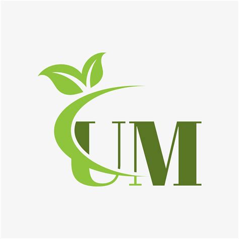 UM letter logo with swoosh leaves icon vector. pro vector. 16835990 ...