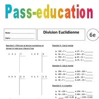 Division Euclidienne - Exercices corrigés - Divisions : 6eme Primaire ...