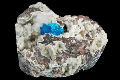 Vibrant Blue Cavansite Cluster on Stilbite - India (#176796) For Sale - FossilEra.com