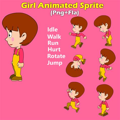 Girl animated sprite | GameDev Market