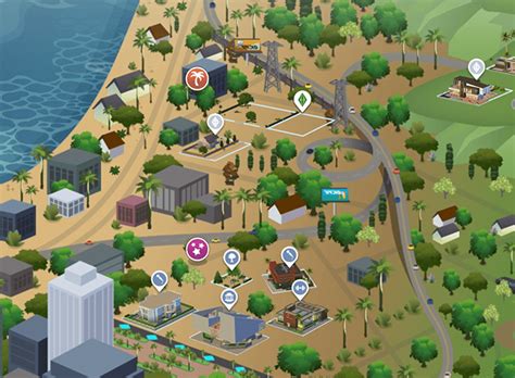 The Sims 4 Get Famous: Del Sol Valley World Map, Lot Sizes, and Icon | SimsVIP