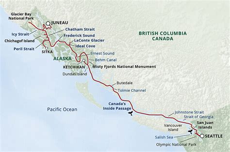 UNCA-Alaska-Inside-Passage-Glacier-Bay-Wilderness-Cruise-Itinerary-Map - Sunstone Tours & Cruises