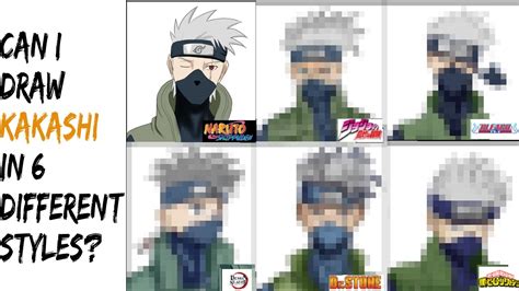 Drawing Kakashi in 6 Different Art Styles! (Challenge) - YouTube