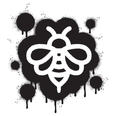 Spray Painted Graffiti bee icon Sprayed isolated with a white background. graffiti bee symbol ...