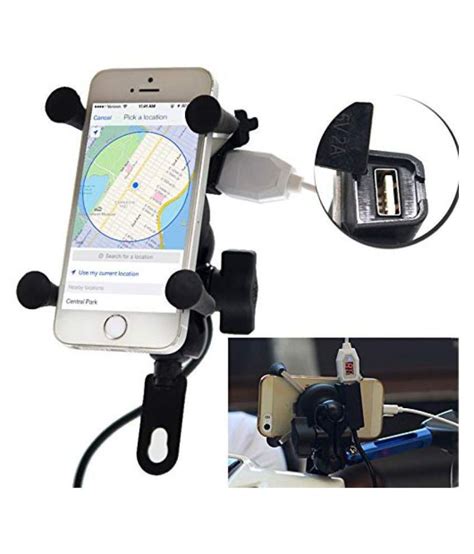 Bike Mobile Phone Holder With USB Charger Port for All Bikes All Phones ...