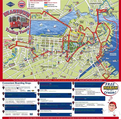 Boston Attractions Map | FREE PDF Tourist City Tours Map Boston 2024