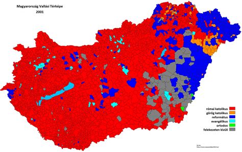 Religious map of Hungary 2001 _ 1 | Map, Infographic map, Language map