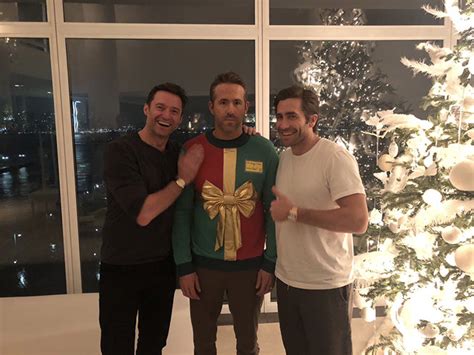 Hugh Jackman And Jake Gyllenhaal Prank Ryan Reynolds At Christmas Party