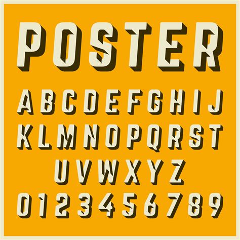 Alphabet font template vintage poster design 683338 Vector Art at Vecteezy