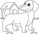 Dachshund Dog Coloring Page For Kids 7819022 Vector Art At Vecteezy sketch template