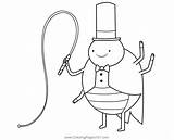 Ringmaster Holding Whip Adventure Time Coloring Page  sketch template