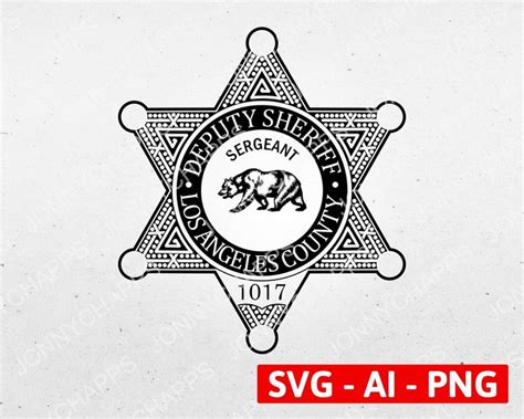 Los Angeles California Sheriff SVG, Sheriff Deputy Badge Vector Image ...