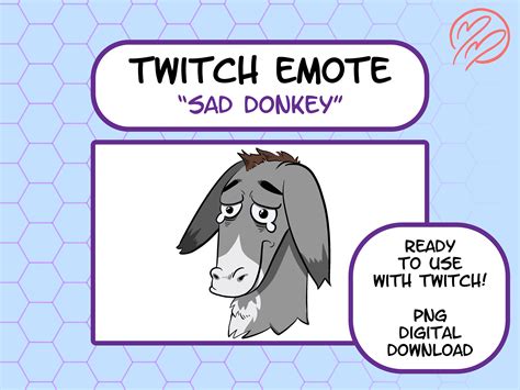 Sad Donkey Twitch Emote Discord Emote Youtube Emote Art - Etsy