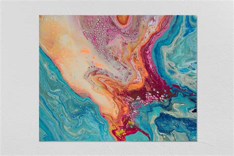 Large Abstract Fluid Art Canvas Print Fluid Pour Painting - Etsy