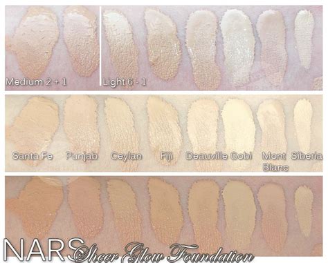 NARS Sheer Glow Foundation Swatches (Light) | Abschminken, Nars, Helle haut