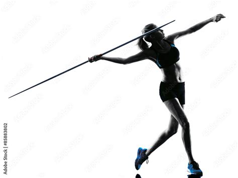 woman Javelin thrower silhouette Stock Photo | Adobe Stock