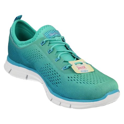 Ladies Skechers Stretch Fit with Air Cooled Memory Foam Trainers ...