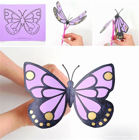 Flapping Butterfly Craft | Butterfly crafts, Clothes pin crafts, Straw ...