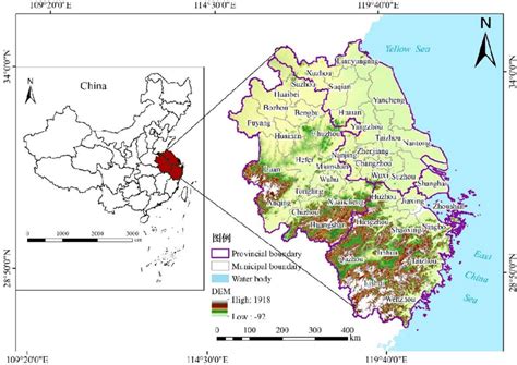 The map of the Yangtze River Delta region (YRD). | Download Scientific ...