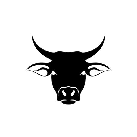 Premium Vector | Cow head silhouette vector, simple mammal icon.