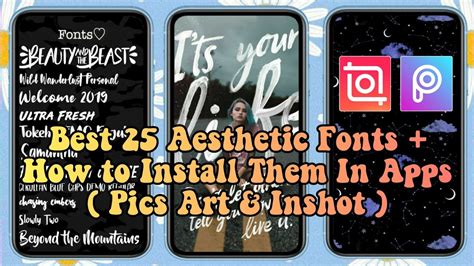 BEST 25 AESTHETIC FONTS + HOW TO INSTALL THEM IN APPS (PicsArt & InShot) - YouTube