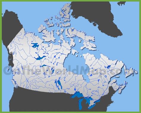 Map of rivers in Canada - Ontheworldmap.com