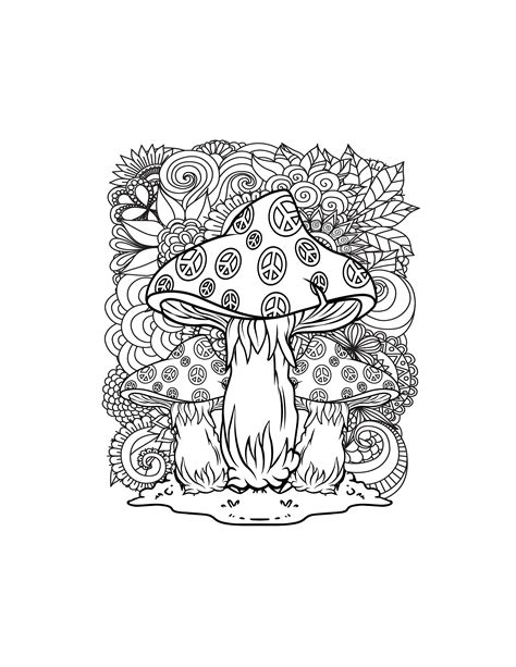 Magic Mushroom Printable Coloring Pages / Digital Download / - Etsy