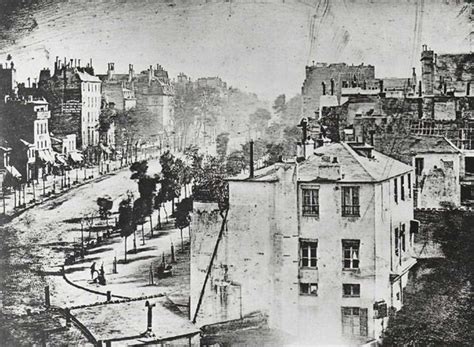 “Boulevard du Temple”, taken by Daguerre in late 1838 or early 1839 in Paris, was the first ...