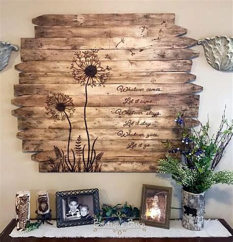 Dandelion Wall Art | Let Go and Acceptance Art | Inspirational Wood Wall Decor | Dandelion wall ...