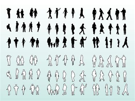 People Silhouettes And Outlines Vector Art & Graphics | freevector.com | Vector art design ...