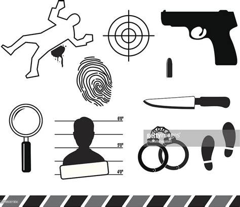 Crime symbols. Aics3 and Hi-res jpg files are included. | Criminology, Forensics, Detective ...