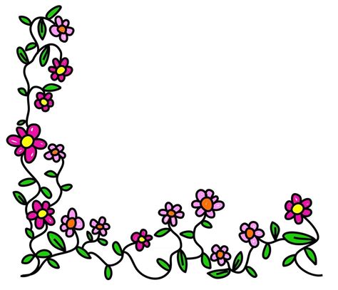 Doodle Daisy Flower Corner Border 2492343 Vector Art at Vecteezy