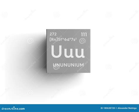 Unununium. Transition Metals. Chemical Element of Mendeleev S Periodic Table. 3D Illustration ...