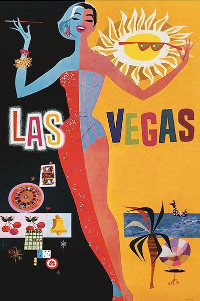 Vintage Travel Poster | Las Vegas | Wall Decor | Vintage airline posters, Retro travel poster ...