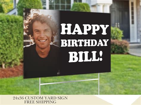 Happy Birthday Yard Sign With Custom Text and Picture - Etsy