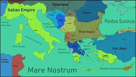 Map of the Italian Empire in the year 1904, excluded their colony in the Island of San Carlo ...