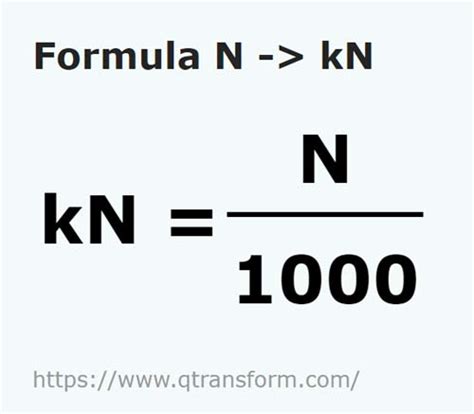 Newtons a Kilonewtons - N a kN convertir N a kN