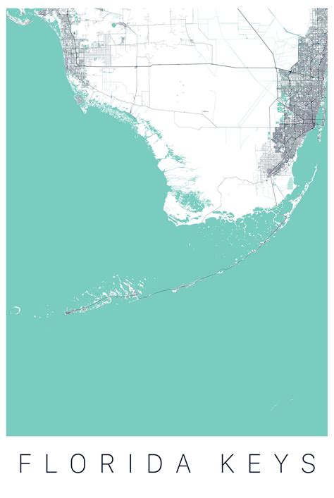 Map of the Florida Keys Framed Canvas or Print Florida Keys - Etsy