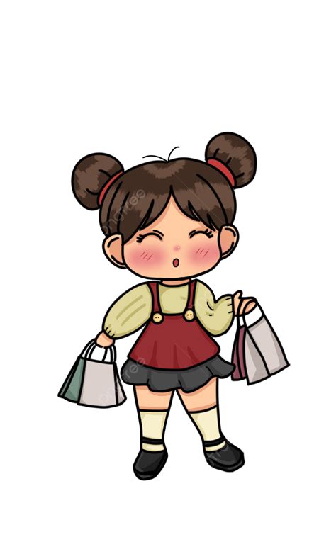 Shopping Cartoon Girl, Shopping, Cartoon, Girl PNG Transparent Clipart ...